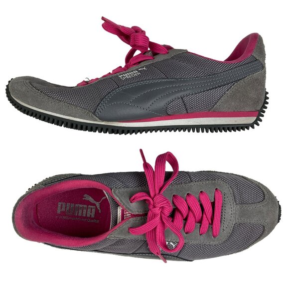 Puma Speeder Pink and Gray Tennis Shoes Size 6 Athletic Running Trail Sneakers - Picture 1 of 12